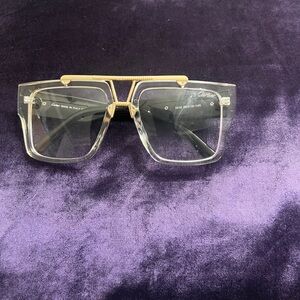 Cartier Gold and Clear Square Eyewear